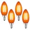 Luxrite B11 LED Orange Light Bulbs 4.5W 40W Equivalent Colored Glass E12 Candelabra Base, 4PK LR21746-4PK - alternate 1